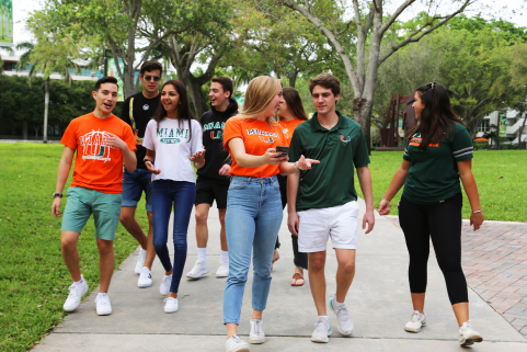 Students Walking across campus